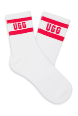 UGG Womens UGG Dierson Logo Quarter Sock (White/Pink) 1131332