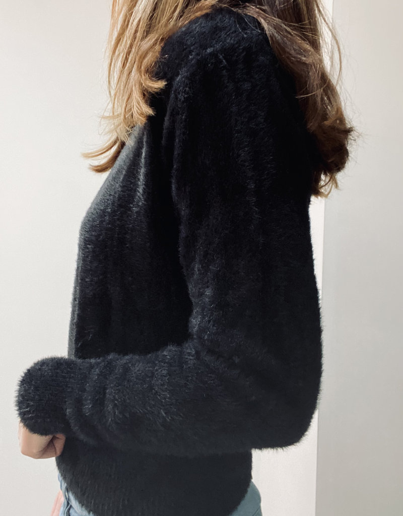 Zwarte wollige trui | Debby