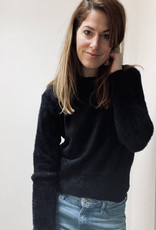 Zwarte wollige trui | Debby