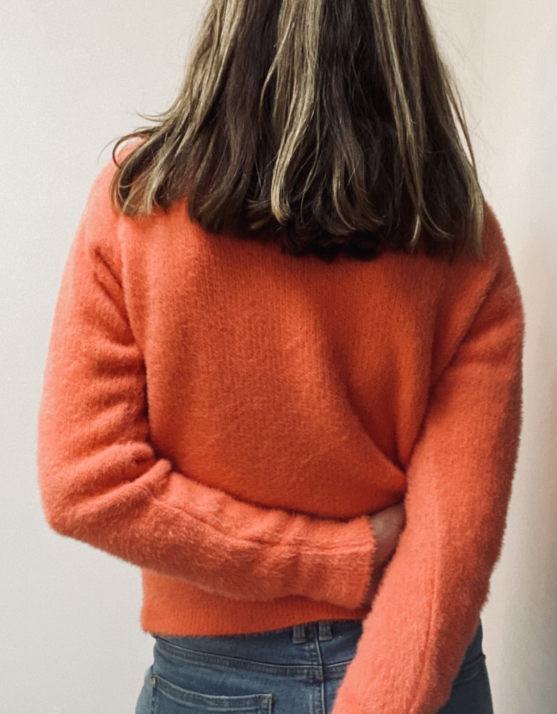 rood/oranje wollige trui | Debby