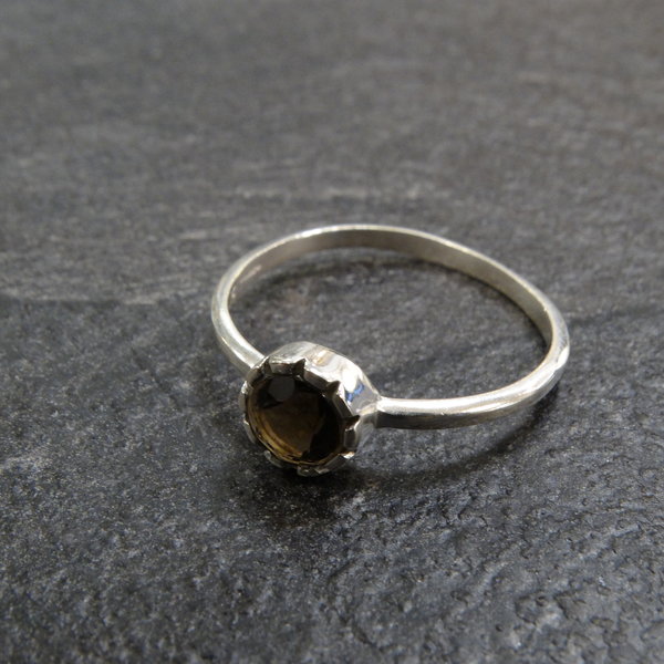Rookkwarts ring - 925 sterling zilver