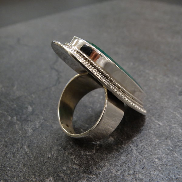 Groene Onyx ring - 925 sterling zilver