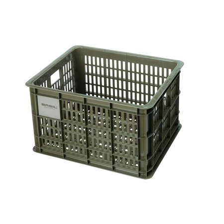 Basil Fietskrat Crate M 29,5L Moss Green voor MIK/RT