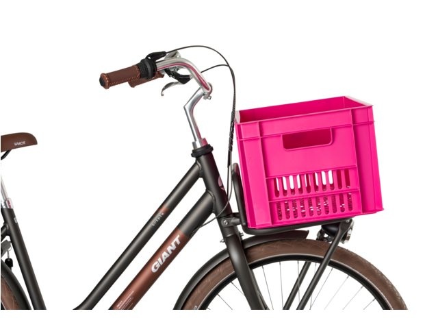 Achternaam schroot Clam Fastrider fietskrat Groot 34L Roze | Praktisch, sterk & groot - Fietskrat.nl