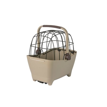 Basil Hondenfietsmand Buddy  MIK 2.0 Biscotti Brown - Met kussen, riem en beugel - ook voor de kat