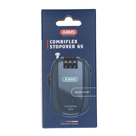 ABUS Kabelslot Combiflex Stopover 65 Midnight Blue - Met cijfercode - Oprolbaar