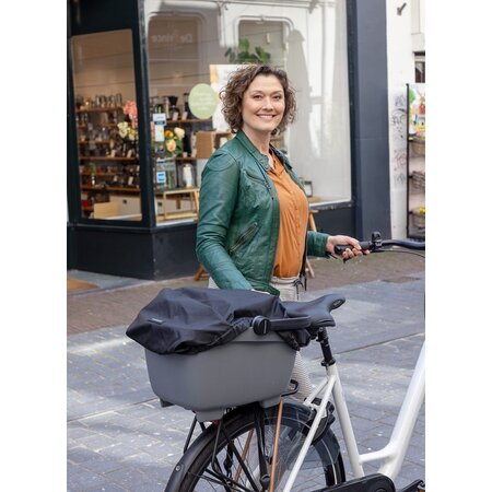 New Looxs Fietsmand Clipper MIK 28L Antraciet - Ook voor de hond