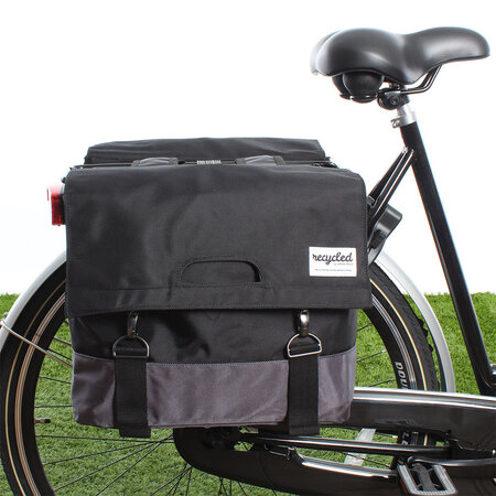 Urban Proof Dubbele fietstas 55L Recycled - Zwart/Grijs