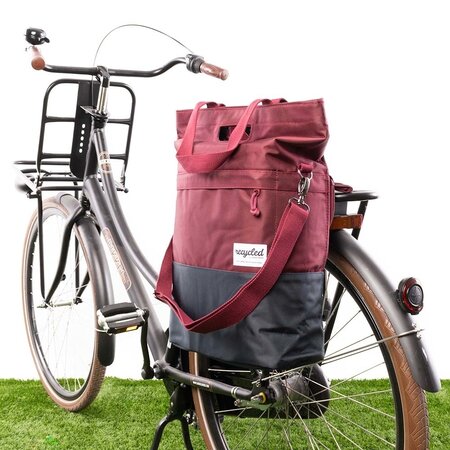 Urban Proof Shopper fietstas 20L Recycled - Bordeauxrood/Grijs