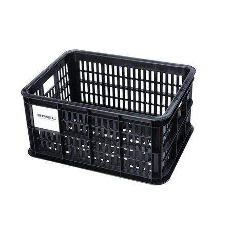 Basil Fietskrat Crate S 17,5L Black MIK 2.0 - Met MIK-adapterplaat