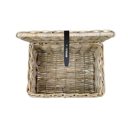 Basil Fietsmand Dax met Deksel Grijs - Maat L