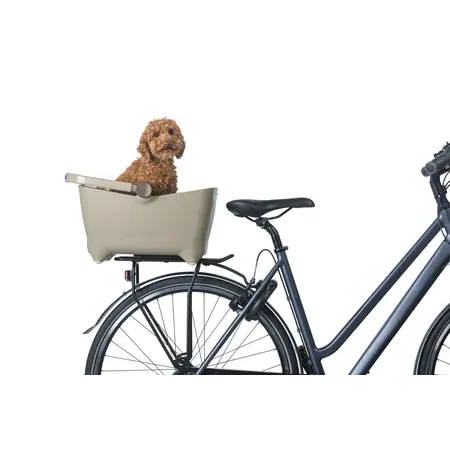 Basil Hondenfietsmand Buddy  MIK 2.0 Biscotti Brown - Met kussen, riem en beugel - ook voor de kat
