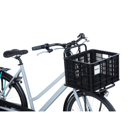Basil Fietskrat Crate M 29,5L Black MIK 2.0 - Met MIK-adapterplaat