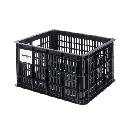 Basil Fietskrat Crate M 29,5L Black MIK 2.0 - Met MIK-adapterplaat