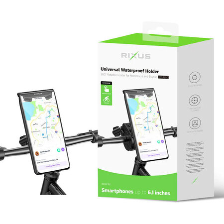 Rixus Universele Waterdichte Telefoonhouder RXHB60 <6.1" Zwart