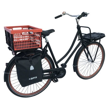 Plates 4 Bikes Afneembare Fietskrat Kunststof met Tasbeugels 32L Rood/Zwart