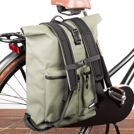 Urban Proof Enkele fietstas en rugtas Rolltop Backpack Recycled 20L Groen