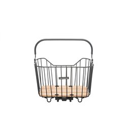 New Looxs Fietsmand Palermo - 21L - aluminium en hout - zwart