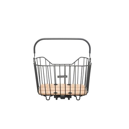 New Looxs Fietsmand Palermo - 21L - aluminium en hout - zwart