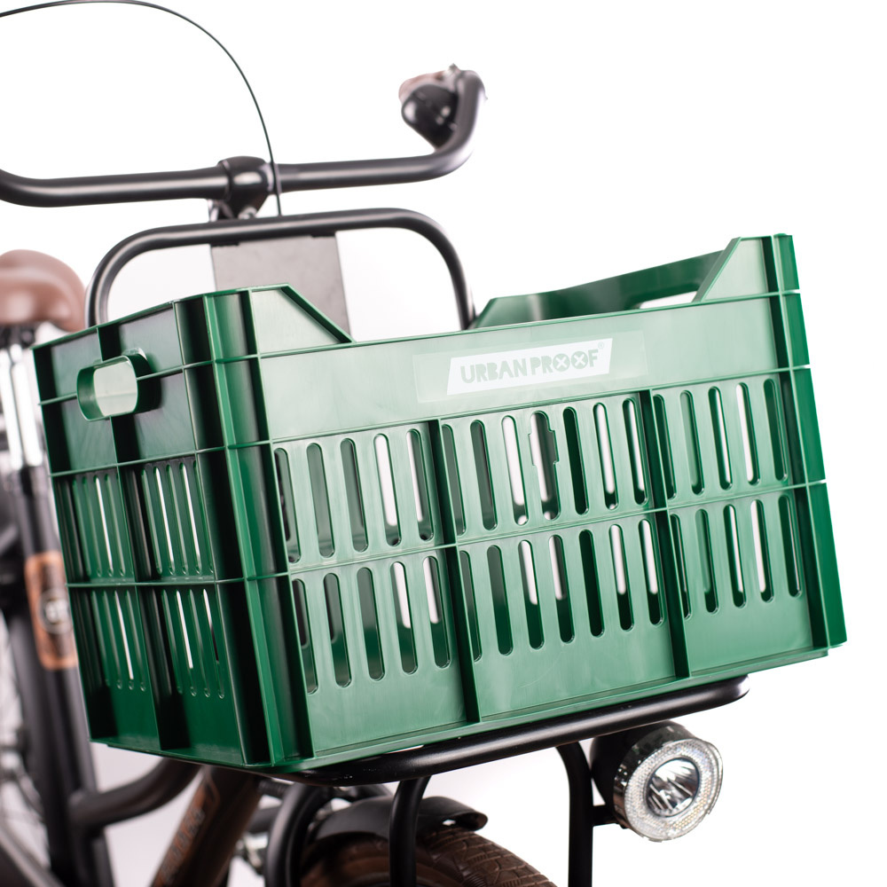 Hoe een fietslamp zichtbaar blijft met krat voorop
