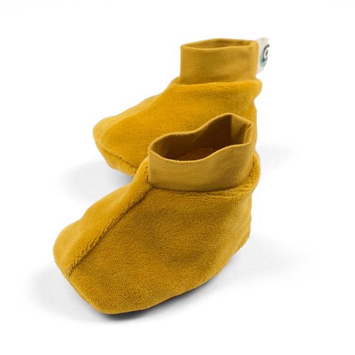 Onnolulu Babyslofjes velours Mosterdgeel 0-3 m Onnolulu Babyslofjes velours Mosterdgeel 0-3 m