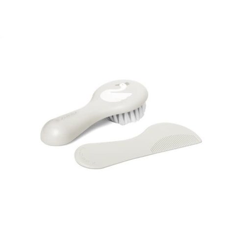 Suavinex Suavinex +0m Borstel en kamset Swan Wit/Grijs Suavinex Suavinex +0m Borstel en kamset Swan Wit/Grijs