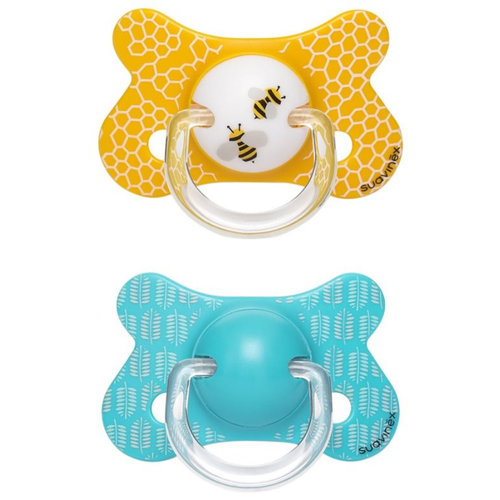 Suavinex Speen - Siliconen -Fysiologisch - +18M Bee Yellow Duo Suavinex Speen - Siliconen -Fysiologisch - +18M Bee Yellow Duo