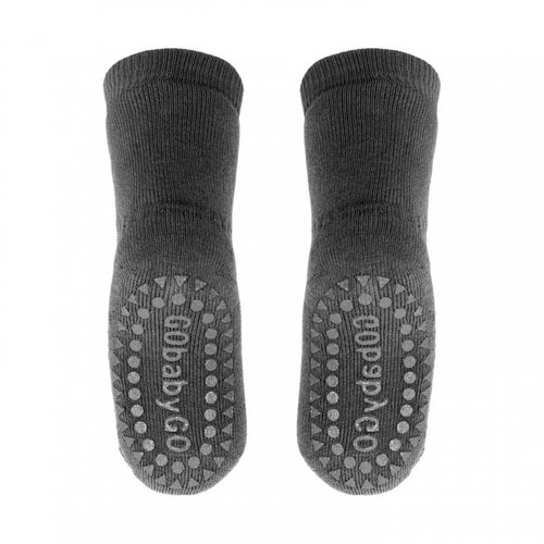 Go baby go Anti- slip sokken Donker Grijs Melange - Oekotex Go baby go Anti- slip sokken Donker Grijs Melange - Oekotex
