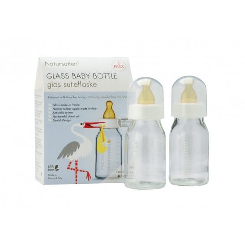 Natursutten Glazen drinkfles - Set van 2 - 120 ml Natursutten Glazen drinkfles - Set van 2 - 120 ml