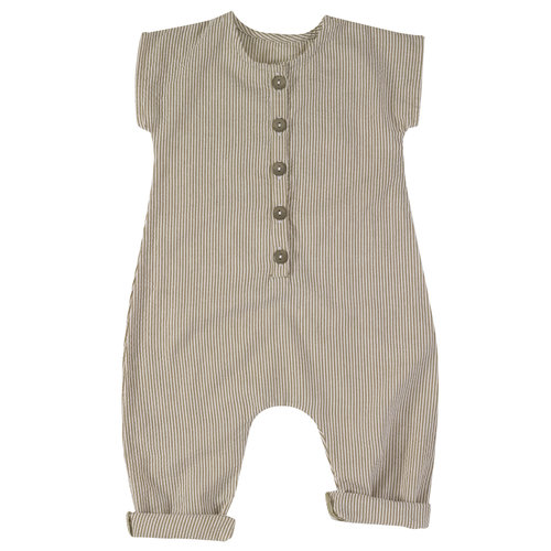 Pigeon Jumpsuit GOTS Seersucker Katoen Olive Pigeon Jumpsuit GOTS Seersucker Katoen Olive