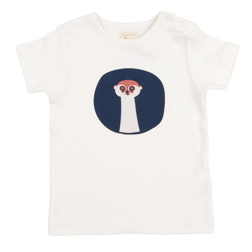 Pigeon T-shirt Korte Mouw GOTS Katoen Stokstaartje Face Pigeon T-shirt Korte Mouw GOTS Katoen Stokstaartje Face