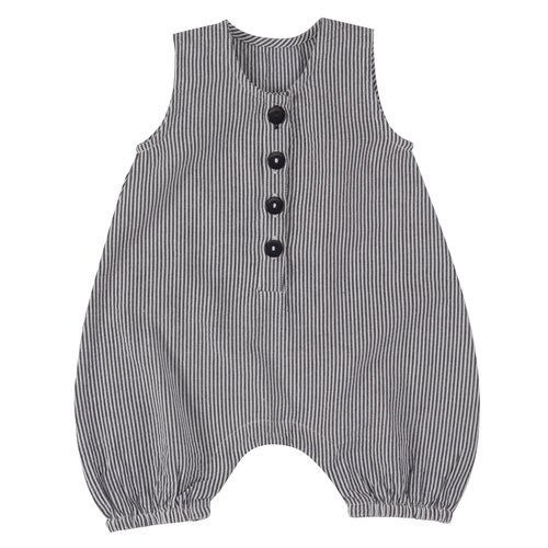 Pigeon Zomer onesie GOTS Seersucker katoen Navy Pigeon Zomer onesie GOTS Seersucker katoen Navy