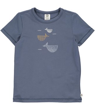 Muesli T-shirt Kids GOTS katoen Whale Indigo
