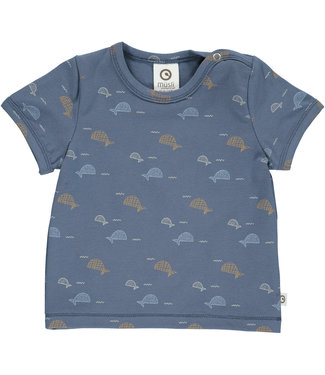 Muesli T-shirt Baby GOTS katoen Whale Indigo