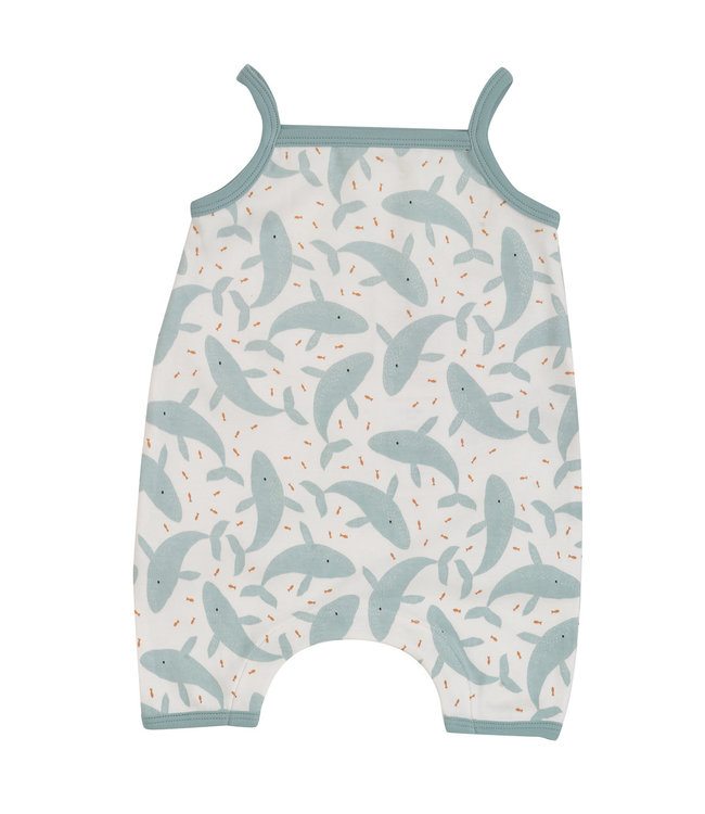 Pigeon Zomer onesie GOTS Soft Jersey Whale Turquoise