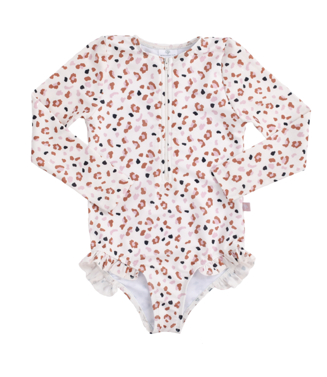 Swim Essentials Rashguard Meisjes Kaki Panterprint