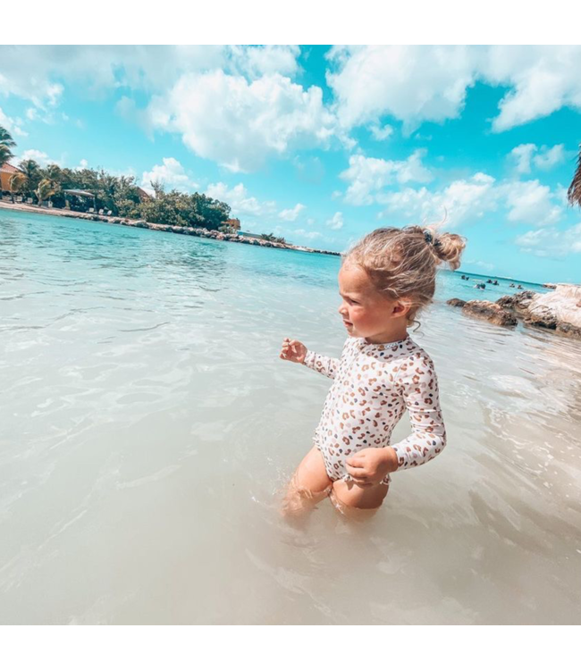 Swim Essentials Rashguard Meisjes Kaki Panterprint