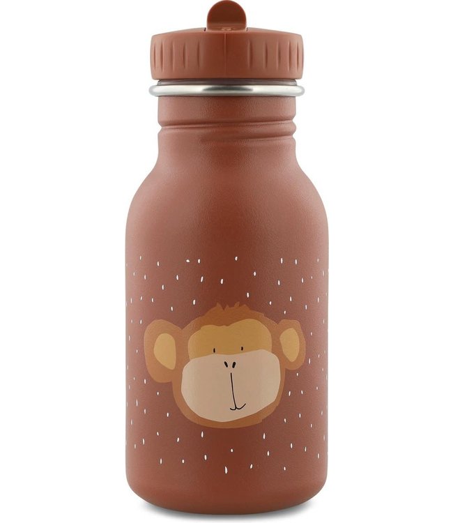 Trixie RVS Drinkfles met rietjes dop 350 ml Mr Monkey