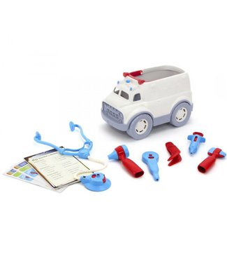 Green Toys Ambulance and doctor's kit - Dokter set (10-delig) met Ambulance van gerecycled plastic