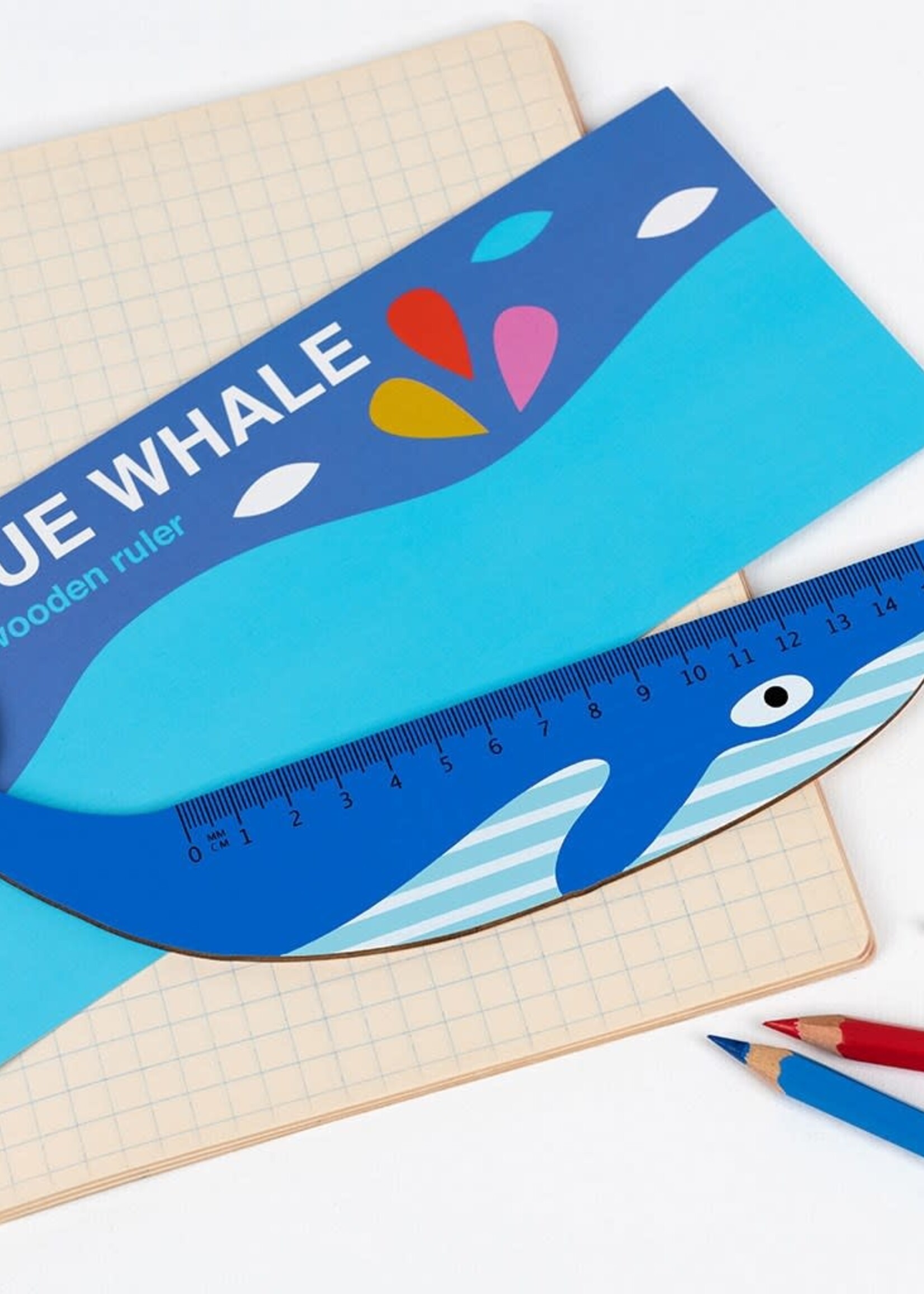 Houten Liniaal Blue Whale