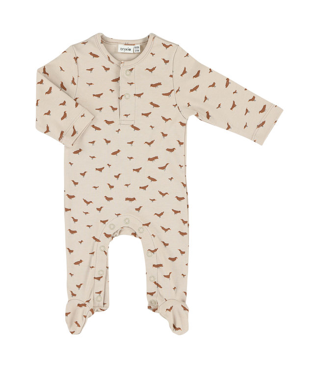 Trixie Onesie with feet - Organic Cotton - Pyjama met voetjes Babbling Birds