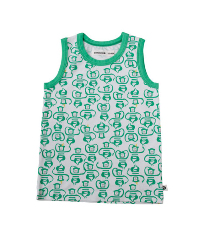 Mouwloos T- shirt Kids GOTS Jersey Katoen Dancing Monkey