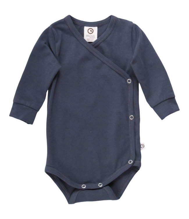 Muesli Mini me Overslagromper GOTS katoen Midnight Blue - Prematuur 44