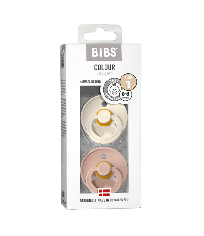 Bibs Speen Kersvorm - set van twee - maat 1 (0-6 maanden) Ivory/ Blush