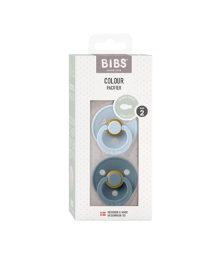 Bibs Symmetrical  (platte) speen - set van twee - maat 2 (vanaf 6 maanden) Baby Blue /  Petrol