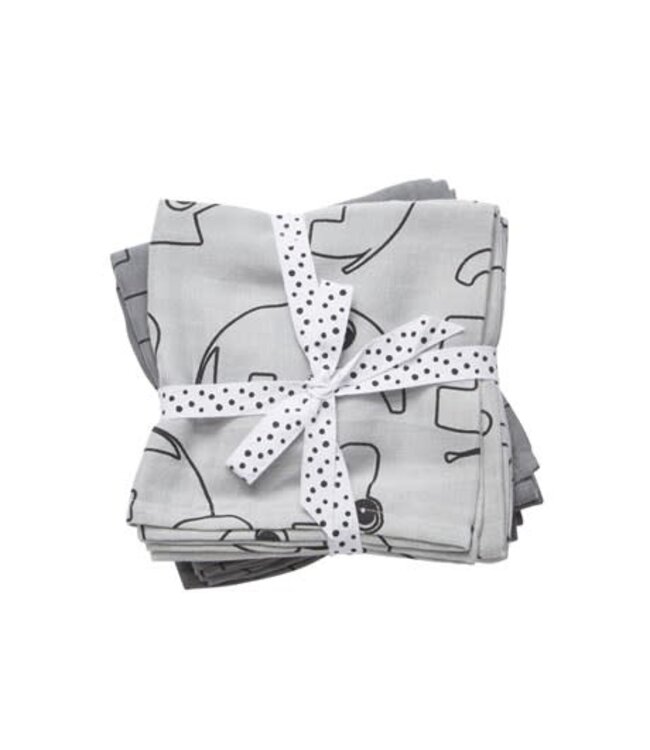 Done by Deer Swaddle 2-pack Contour Grey 120 x 120 cm