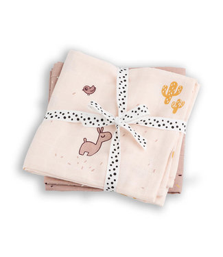 Done by Deer Swaddle 2-pack Lalee Powder 120 x 120 cm - GOTS