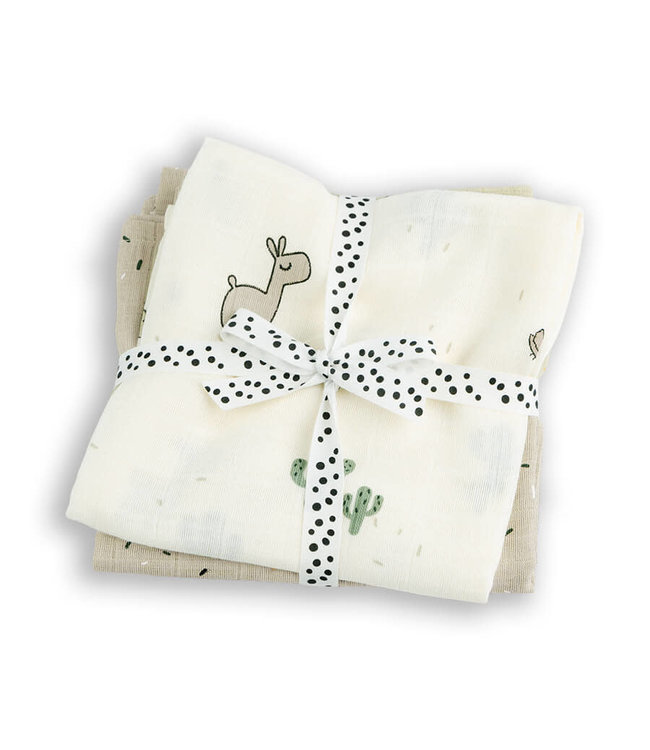 Done by Deer Swaddle 2-pack Lalee Sand 120 x 120 cm - GOTS