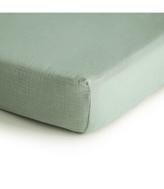 Mushie Mushie Crib Sheet Roman Green - Hoeslaken - Medium (60 x 20 x 120 cm)