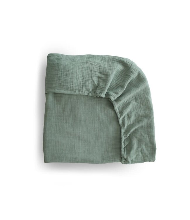 Mushie Mushie Crib Sheet Roman Green - Hoeslaken - Medium (60 x 20 x 120 cm)